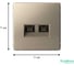 Розетка компьютерная двойная Systeme Electric ArtGallery, RJ45+RJ45, кат.6А, механизм, Шампань GAL000588 3