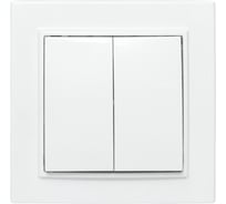 Выключатель 2-клавишный EKF Минск СП, 10А, белый IP44 ERV10-023-10-44