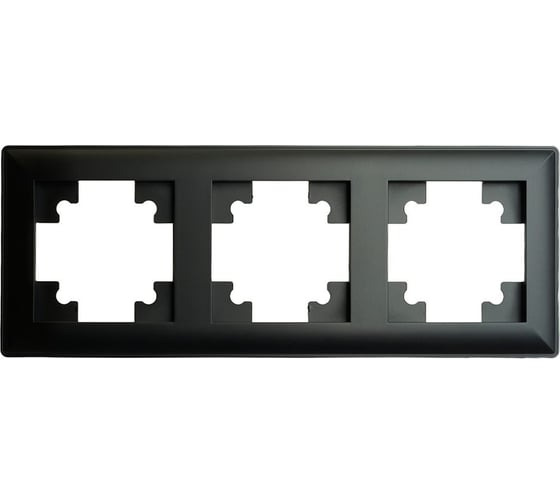 Рамка STEKKER PFR00-7003-05 3-местная, серия Катрин, черный, 39814 1