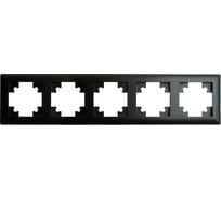Рамка STEKKER PFR00-7005-05 5-местная, серия Катрин, черный, 39816