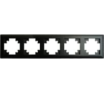 Рамка STEKKER PFR00-7005-05 5-местная, серия Катрин, черный, 39816