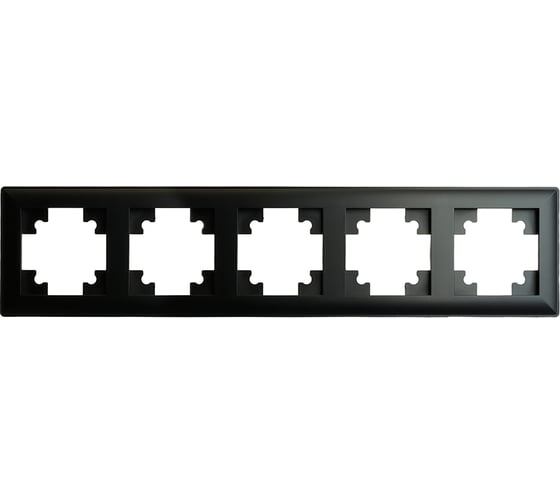 Рамка STEKKER PFR00-7005-05 5-местная, серия Катрин, черный, 39816 1