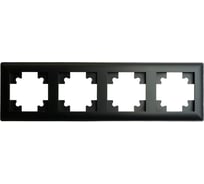 Рамка STEKKER PFR00-7004-05 4-местная, серия Катрин, черный, 39815