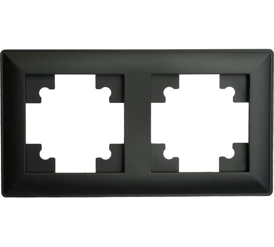 Рамка STEKKER PFR00-7002-05 2-местная, серия Катрин, черный, 39813 1