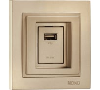 Розетка c USB ЗАРЯДКОЙ MONO ELECTRIC Despina Титан 102-222205-177