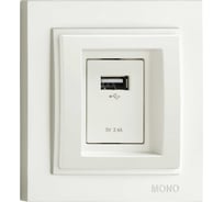 Розетка c USB ЗАРЯДКОЙ MONO ELECTRIC Despina Белый 102-190005-177