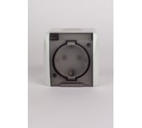 Розетка Elbi Eva серый с крышкой и заземлением 554-011500-218