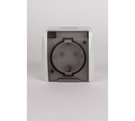 Розетка Elbi Eva серый с крышкой и заземлением 554-011500-218