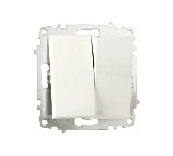 Выключатель двухклавишный Elbi Zena Vega белоснежный M+K 609-015600-202