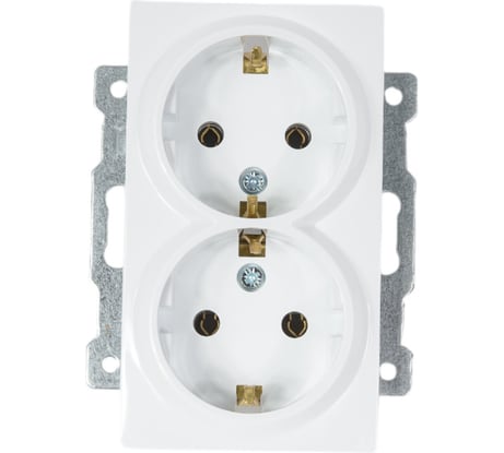 Розетка 2-я Elbi Zena Vega белоснежный с заземлением M+K 609-015600-907