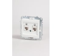 Розетка компьютерная двойная (Cat 6) Elbi Zena Vega белоснежный M+K 609-015600-248