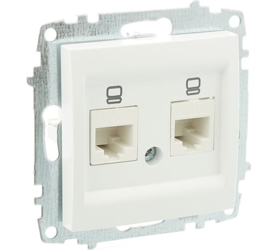 Розетка компьютерная двойная (Cat 6) Elbi Zena Vega белоснежный M+K 609-015600-248
