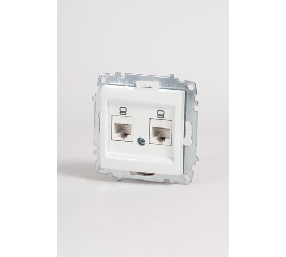 Розетка компьютерная двойная (Cat 6) Elbi Zena Vega белоснежный M+K 609-015600-248