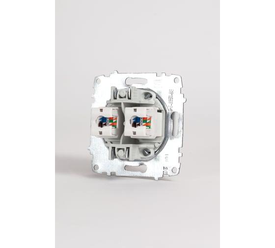 Розетка компьютерная двойная (Cat 6) Elbi Zena Vega белоснежный M+K 609-015600-248