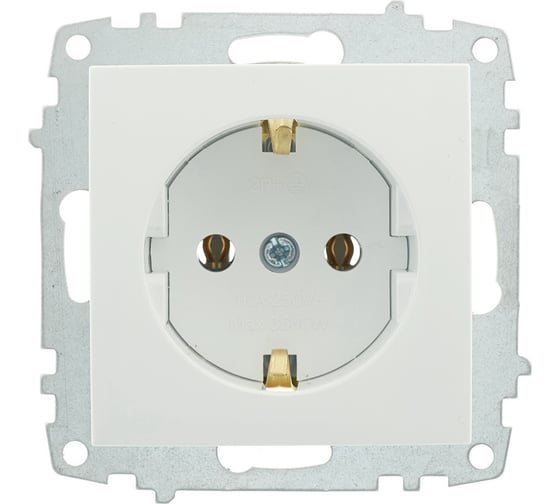 Розетка с заземлением Elbi Zena Vega белоснежный M+K 609-015600-217