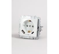 Розетка Elbi Zena Vega белоснежный с/з зарядка (Type C+USB) 5V 2400 mA 609-015600-334