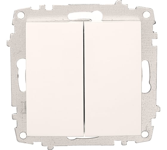 Выключатель двухклавишный Elbi Zena Vega белый M+K 609-010200-202