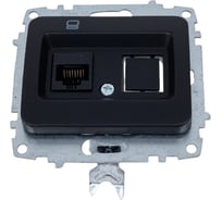 Компьютерная розетка Elbi Jazz (СAT 6)M+K vantablack 607-004800-247