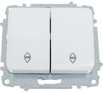2-клавишный проходной переключатель Elbi Jazz M+K белый 607-010200-211