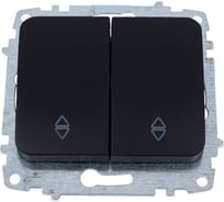 2-клавишный проходной переключатель Elbi Jazz M+K vantablack 607-014800-211