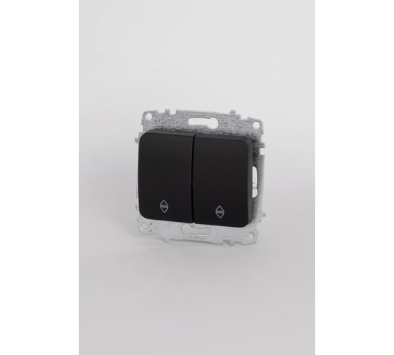 2-клавишный проходной переключатель Elbi Jazz M+K vantablack 607-014800-211