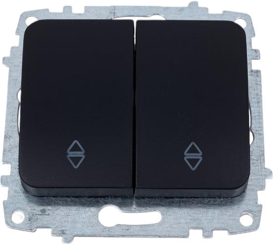 2-клавишный проходной переключатель Elbi Jazz M+K vantablack 607-014800-211 1