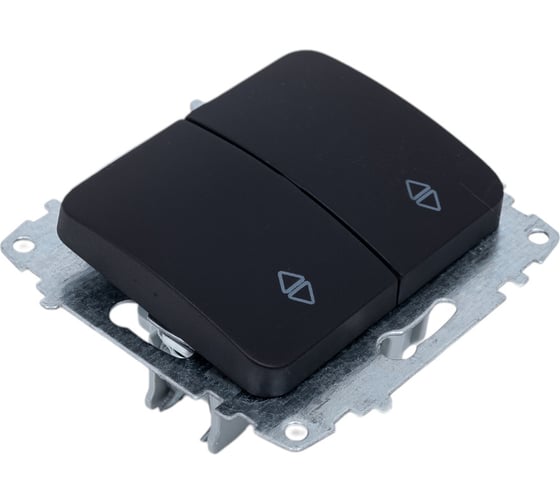 2-клавишный проходной переключатель Elbi Jazz M+K vantablack 607-014800-211
