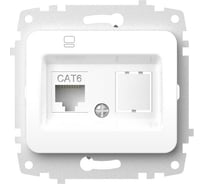 Компьютерная розетка Elbi Jazz (СAT 6)M+K белый 607-000200-247