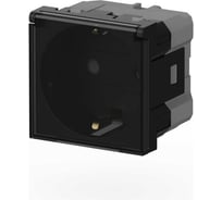 Розетка Elbi Moda Vox с крышкой, с заземлением, c защитой от детей M+K vantablack 611-044832-218