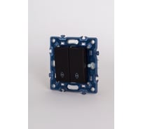 2-клавишный проходной переключатель Elbi Moda Vox M+K vantablack 611-044832-211