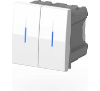 2-клавишный выключатель с подсветкой Elbi Moda Vox M+K белый 611-040232-203