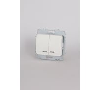 2-х клавишный выключатель с подсветкой Elbi Jazz Матовый белый M+K 607-016200-203