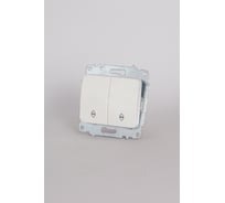 2-клавишный проходной переключатель Elbi Jazz Матовый белый M+K 607-016200-211