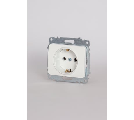 Розетка с заземлением Elbi Jazz Матовый белый M+K 607-016200-217