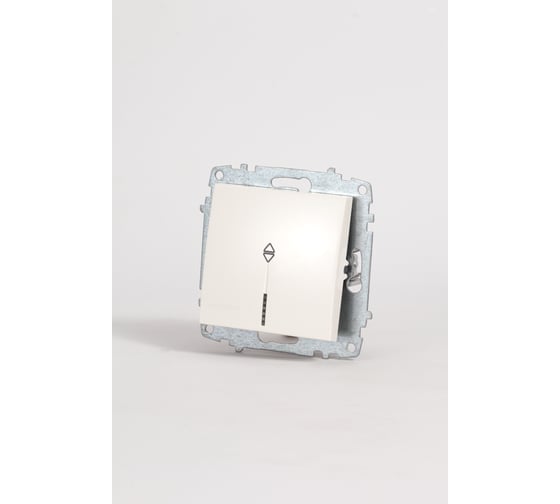 Переключатель Elbi Zena Vega белый с подсветкой M+K 609-010200-210