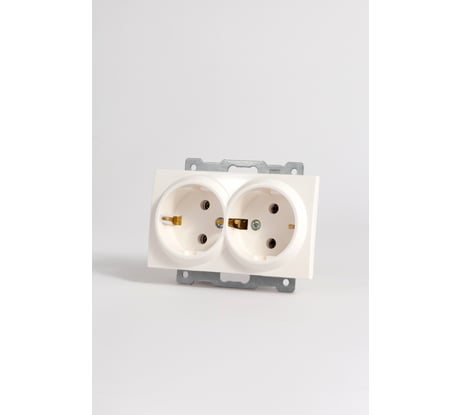 Розетка 2-я Elbi Zena Vega белый с заземлением M+K 609-010200-907