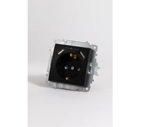 Розетка Elbi Zena Vega Черный Матовый Два входа USB для заряда устройства с заземлениям и защита от детей M+K 609-014800-317