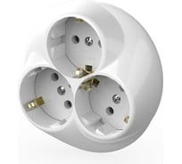 Розетка Elbi Zena Белоснежный для скрытой установки с заземлением 3Гн 500-005600-819