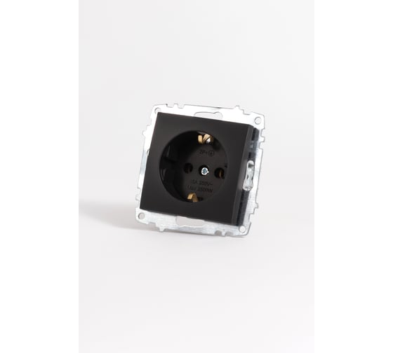 Розетка Elbi Zena Vega Черный Матовый с заземлением M+K 609-014800-217 1