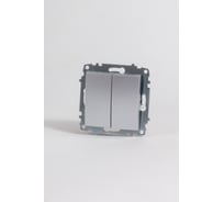 Выключатель Elbi Zena Vega Серый Металлик двухклавишный M+K 609-011000-202