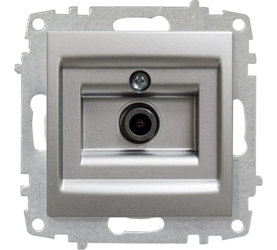 Розетка TV Elbi Zena Vega Серый Металлик с экраном (Koнцевая) M+K 609-011000-273