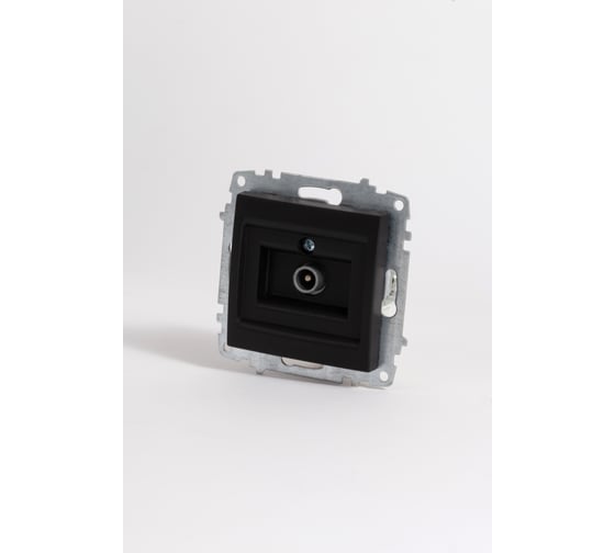 Розетка TV Elbi Zena Vega Черный Матовый с экраном (Проходная) M+K 609-014800-272