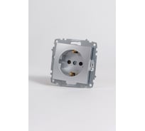 Розетка Elbi Zena Vega Серый Металлик с заземлением M+K 609-011000-217