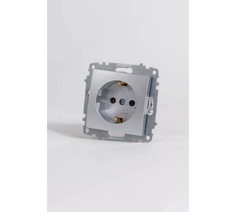 Розетка Elbi Zena Vega Серый Металлик с заземлением M+K 609-011000-217