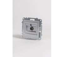 Розетка TV Elbi Zena Vega Серый Металлик с экраном (Проходная) M+K 609-011000-272