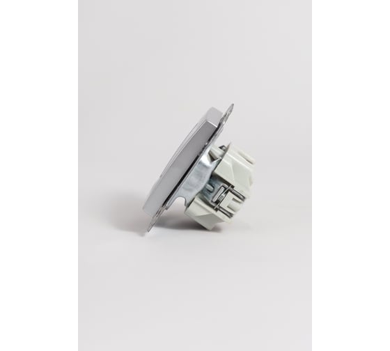Розетка TV Elbi Zena Vega Серый Металлик с экраном (Проходная) M+K 609-011000-272