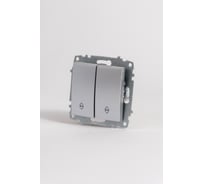 Переключатель Elbi Zena Vega Серый Металлик двухклавишный M+K 609-011000-211