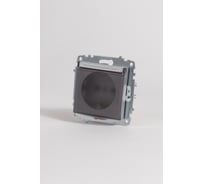 Розетка Elbi Zena Vega Серый Металлик с крышкой и заземлением M+K 609-011000-218