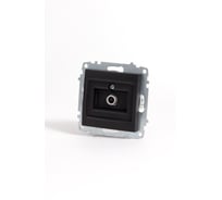 Розетка TV Elbi Zena Vega Черный Матовый с экраном (Koнцевая) M+K 609-014800-273