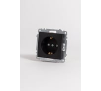 Розетка Elbi Zena Vega Черный Матовый с заземлением и защитой от детей M+K 609-014800-243